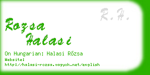 rozsa halasi business card